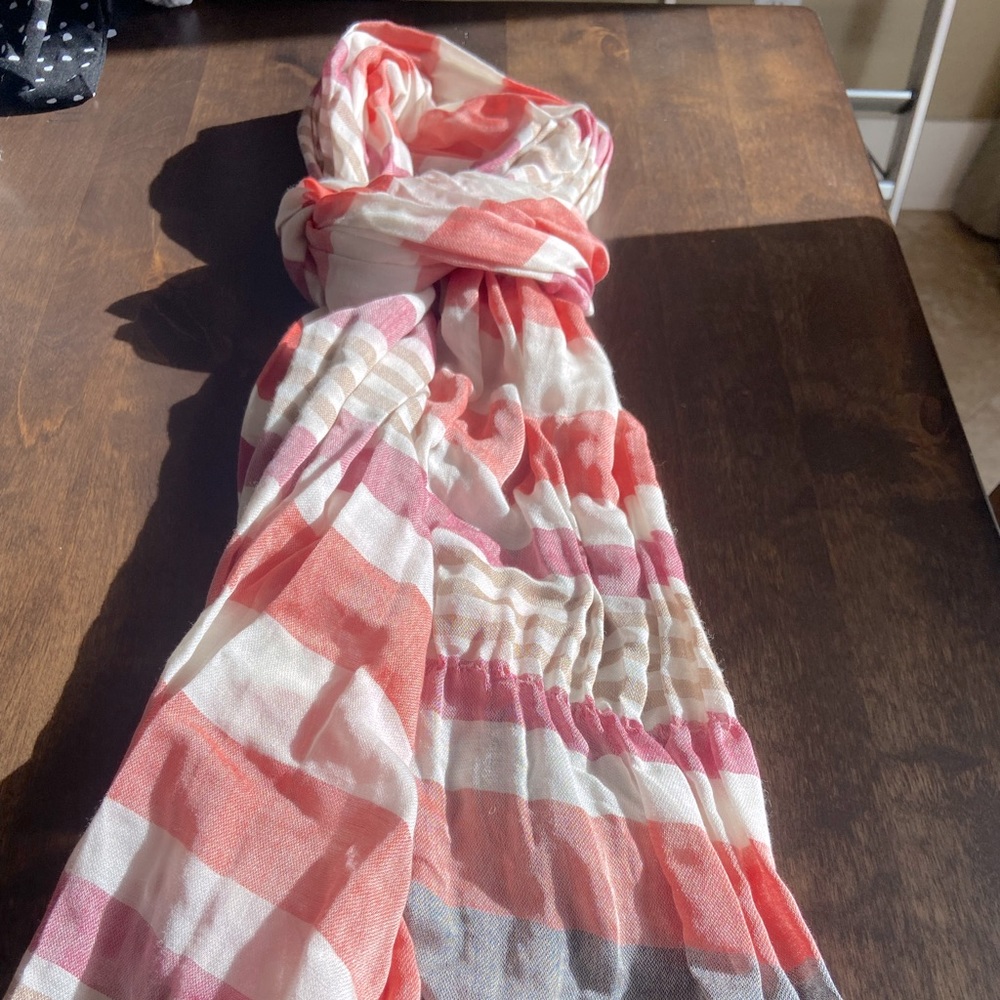 Coach pink multicolored scarf.